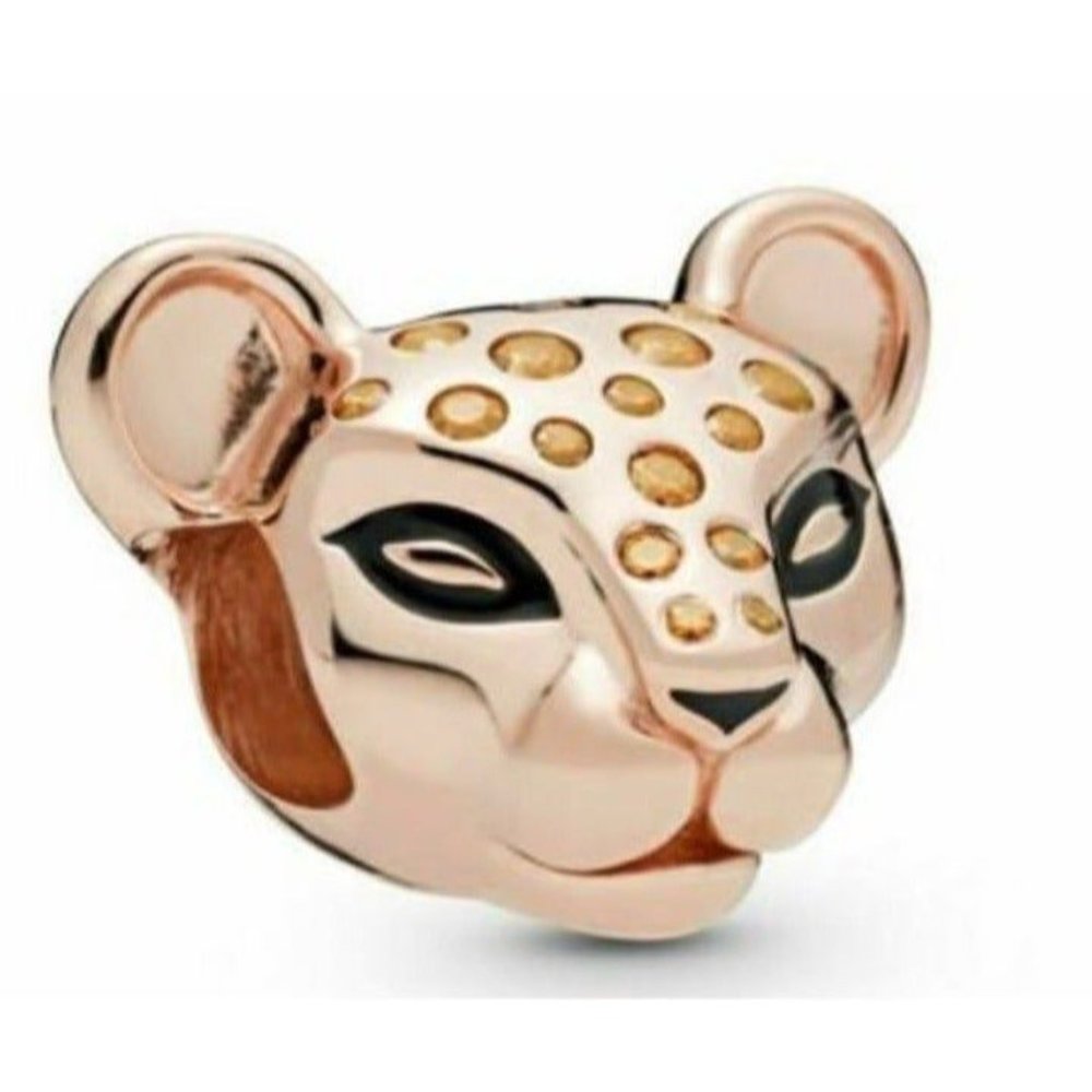 Pandora Rose Gold Sparkling Lion Tiger Charm Bead